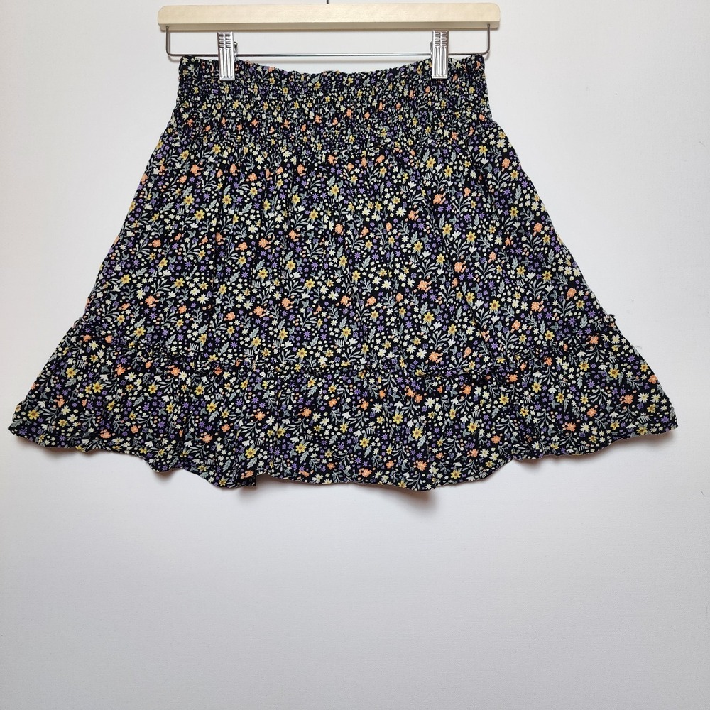 Twik Women's Ruffled Floral Mini Skirt Medium